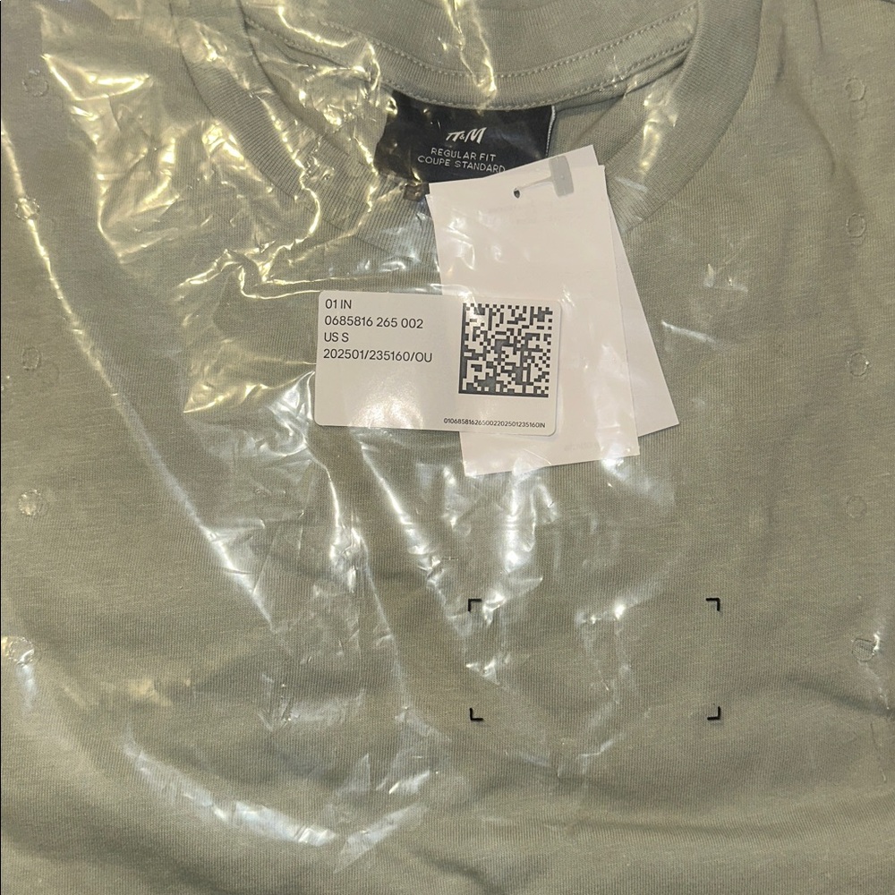 H&M Men's Light Green Short Sleeve Tee